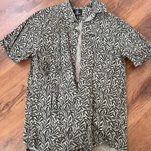 Volcom Black and beige Leaf Print Shirt